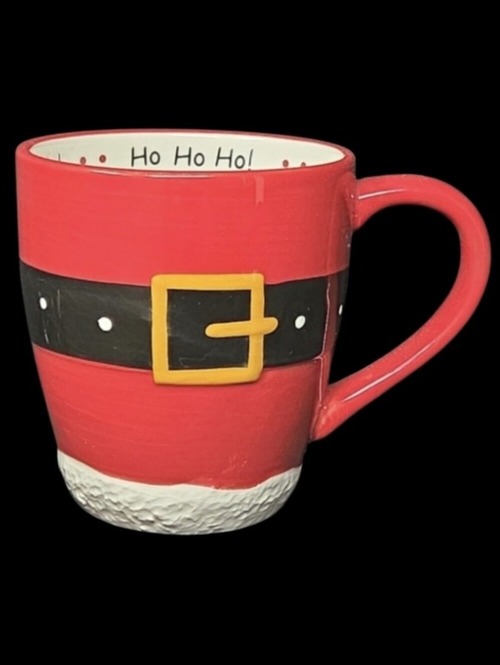 St. Nicholas Square Santa Claus Belt Themed Holiday Mug "Ho Ho Ho"